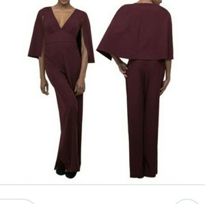 Burgundy  Cape Jumpsuit